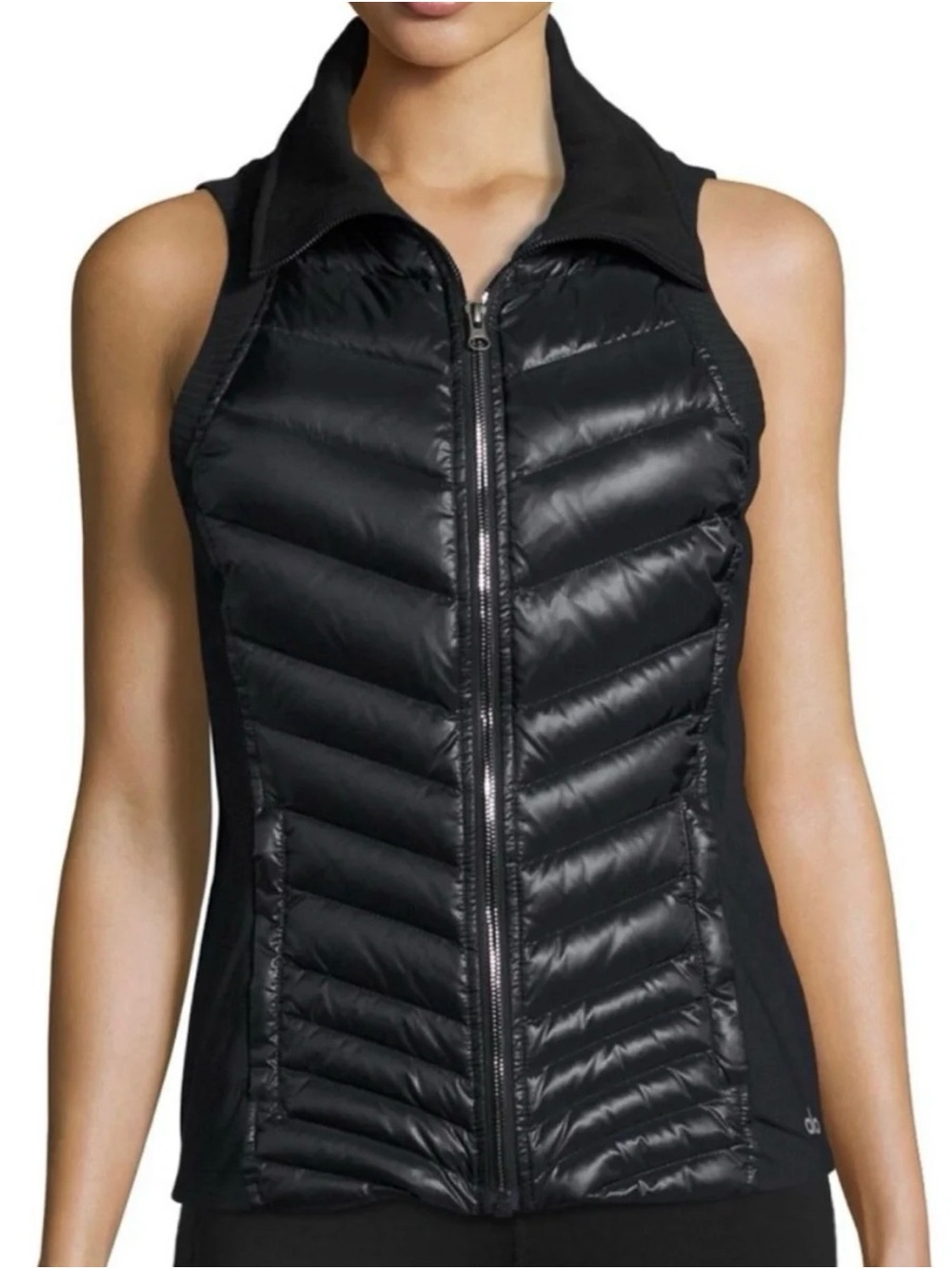 Alo XS altitude puffer Black Quilted Sleeveless Women vest